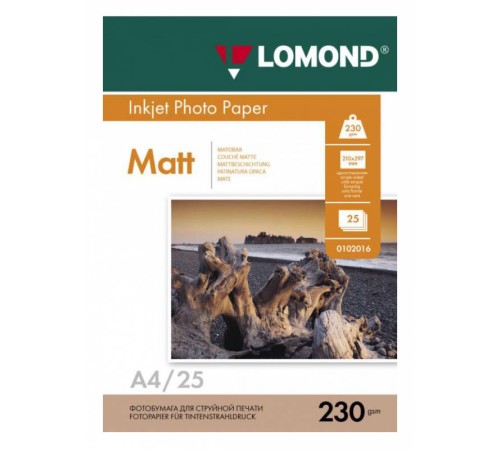 Фотобумага Lomond 0102050 A4/230г/м2/25л./белый матовое для струйной печати Фотобумага Lomond 0102050 A4/230г/м2/25л./белый матовое для струйной печати