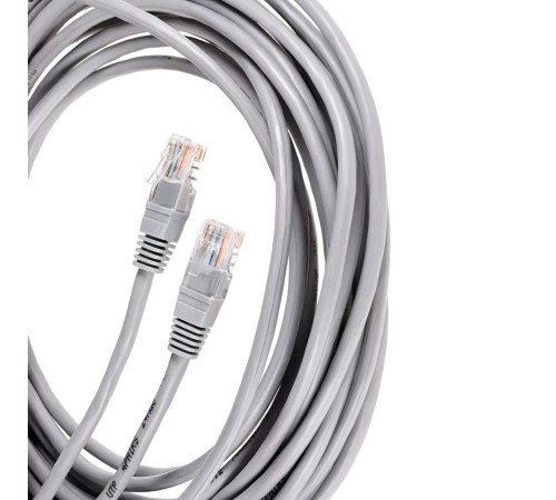 Патчкорд литой "Telecom" UTP кат.5е 10,0м серый VCOM NA102--10M