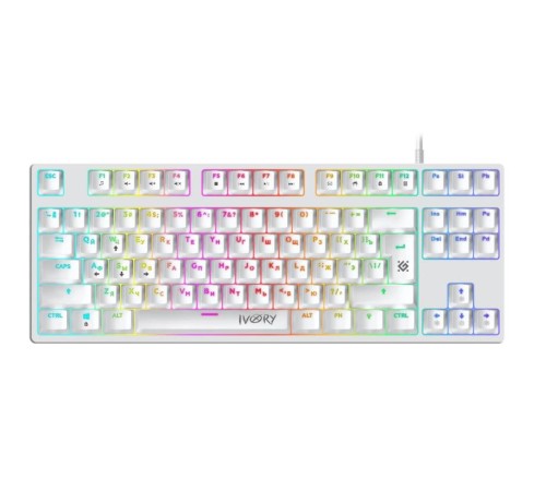 Defender Механическая клавиатура Ivory GK-579 RU, 87кн,1.5м,крас.свитчи, RGB [45579]