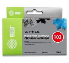 Картридж струйный Cactus CS-PFI102C синий (130мл) для Canon IP iPF500/iPF600/iPF700/ MFP M40/iPF765/LP17/LP24