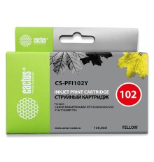 Картридж струйный Cactus CS-PFI102Y желтый (130мл) для Canon IP iPF500/iPF600/iPF700/MFP M40/iPF765/LP17/LP24