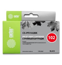 Картридж струйный Cactus CS-PFI102BK черный (130мл) для Canon iPF500/iPF600/iPF700/ MFP M40/iPF765/LP17/LP24