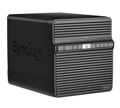 Система хранения данных Synology QC1,1GhzCPU/2GB/RAID0,1,10,5,6/up to 4HDDs SATA(3,5' or 2,5')/2xUSB3.2/2GigEth/iSCSI/2xIPcam(up to 30)/1xPS/2YW repl DS418 (DS423)