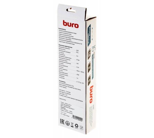 Сетевой фильтр Buro 600SH-16-3-W 3м (6 розеток) белый (коробка) Сетевой фильтр Buro 600SH-16-3-W 3м (6 розеток) белый (коробка)