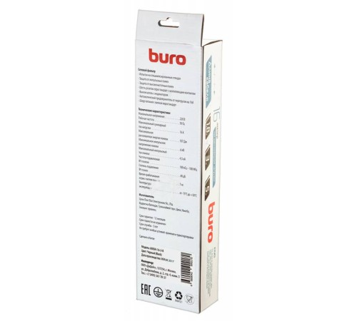 Сетевой фильтр Buro 600SH-16-3-B 3м (6 розеток) черный (коробка) Сетевой фильтр Buro 600SH-16-3-B 3м (6 розеток) черный (коробка)