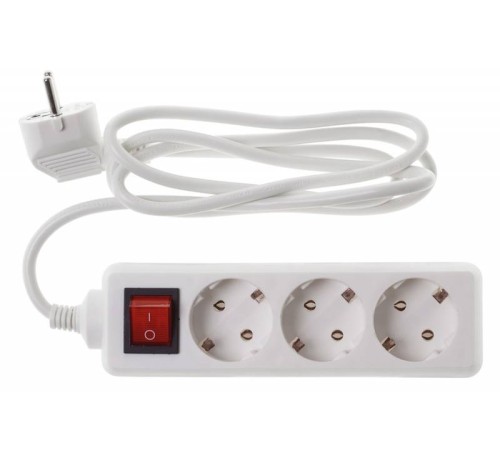 Сетевой удлинитель Buro BU-PS3.1/W 1.5м (3 розетки) белый (пакет ПЭ)