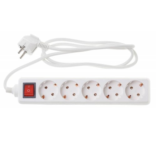 Сетевой удлинитель Buro BU-PS5.1/W 1.5м (5 розеток) белый (пакет ПЭ)