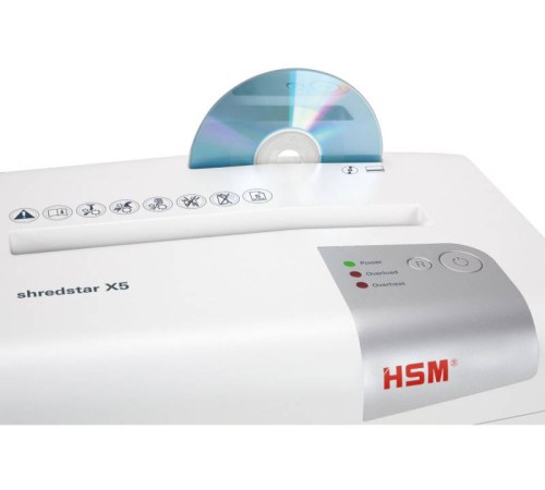 Шредер HSM ShredStar X5-4.5x30 (секр.P-4)/фрагменты/6лист./18лтр./скрепки/скобы/пл.карты/CD Шредер HSM ShredStar X5-4.5x30 (секр.P-4)/фрагменты/6лист./18лтр./скрепки/скобы/пл.карты/CD