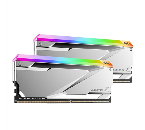 Оперативная память Netac Z RGB 32GB (2x16GB) DDR5-6600 (PC5-52800) C34 Silver 34-40-40-105 1.4V XMP Dual DIMM Kit (NTZED5P66DP-32S)