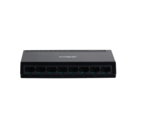DAHUA DH-PFS3008-8GT-L 8-портовый гигабитный неуправляемый коммутатор, 8xRJ45 1Gb, коммутационная ёмкость 16 Гбит/с, передача пакетов 11.9 Мпак/с, таблица МАС-адресов 2K, пластик