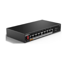 DAHUA DH-SF1008LP 8-портовый неуправляемый коммутатор с РоЕ, 8xRJ45 100Mb, суммарно до 60Вт, коммутационная ёмкость 1.8 Гбит/с, передача пакетов 1.19 Мпак/с, таблица МАС-адресов 2K, металл
