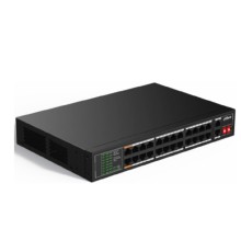 DAHUA DH-SF1026LP 26-портовый неуправляемый коммутатор с РоЕ, 24xRJ45 100Mb, 2xRJ45 1Gb, суммарно до 190Вт, коммутационная ёмкость 8.8 Гбит/с, передача пакетов 5.55 Мпак/с, таблица МАС-адресов 8K