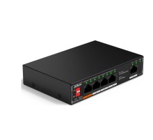 DAHUA DH-SF1005P 5-портовый неуправляемый коммутатор с РоЕ, 5xRJ45 100Mb, суммарно до 60Вт, коммутационная ёмкость 744 Кбит/с, передача пакетов 1 Мпак/с, таблица МАС-адресов 2K, металл