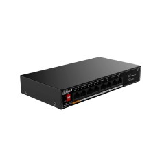 DAHUA DH-SG1008LP 8-портовый гигабитный неуправляемый коммутатор c PoE, 8xRJ45 1Gb, суммарно до 60Вт, коммутационная ёмкость 20 Гбит/с, передача пакетов 11.9 Мпак/с, таблица МАС-адресов 8K, металл