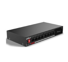 DAHUA DH-SG1008P 8-портовый гигабитный неуправляемый коммутатор c PoE, 1xRJ45 1Gb, суммарно до 96Вт, коммутационная ёмкость 20 Гбит/с, передача пакетов 11.9 Мпак/с, таблица МАС-адресов 8K, металл