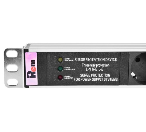 Блок распределения питания Rem Rem-10 R-10-7S-FI-440-Z гор.размещ. 7xSchuko базовые 10A без вилки Блок распределения питания Rem Rem-10 R-10-7S-FI-440-Z гор.размещ. 7xSchuko базовые 10A без вилки