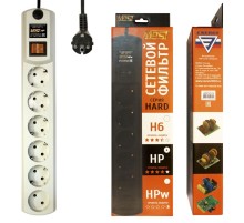 Сетевой фильтр Most HP 5м (6 розеток) белый (коробка)
