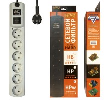 Сетевой фильтр Most HPw 2м (6 розеток) белый (коробка)