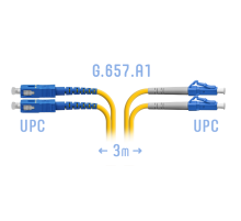 Патчкорд оптический LC/UPC-SC/UPC SM G.657.A1 Duplex 3 метра