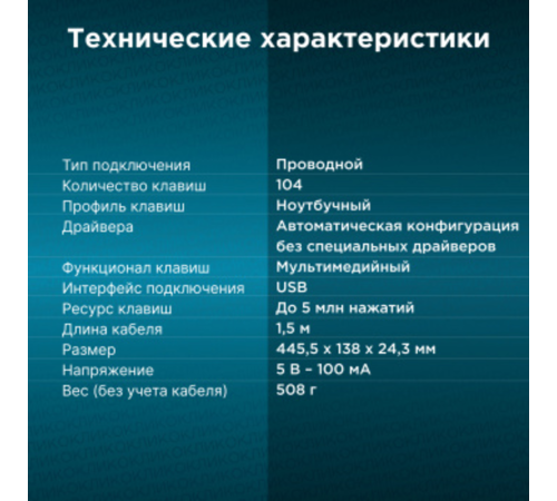 Клавиатура Oklick 505M черный USB slim {1196544} Клавиатура Oklick 505M черный USB slim {1196544}