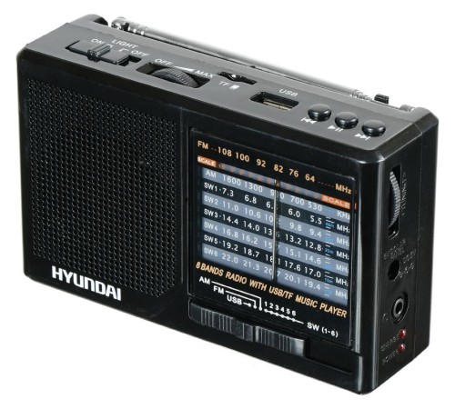 Радиоприемник портативный Hyundai H-PSR140 черный USB microSD Радиоприемник портативный Hyundai H-PSR140 черный USB microSD