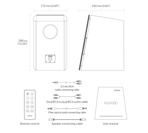 Колонки Edifier R2000DB 2.0 темное дерево 120Вт BT