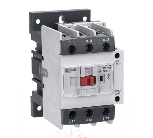 Контактор КМ-103 65А кат. 220В AC 1НО+1НЗ AC-3 DEKraft 22138DEK Контактор КМ-103 65А кат. 220В AC 1НО+1НЗ AC-3 DEKraft 22138DEK