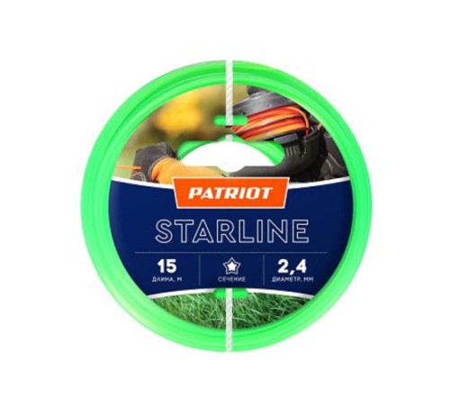 Леска для садовых триммеров Patriot Starline d=2.4мм L=15м (805201061)
