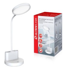 Ultraflash UF-818 C01 белый (Led, светильник настольный, 6Вт, 6000К, аккум., 3 ур.яркости)