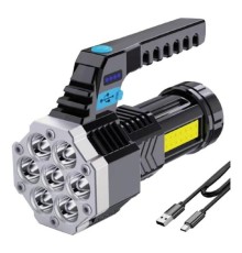 Ultraflash LED53404 (фонарь акк 4В, черн., 7LED+COB, 3 Вт, 4 реж, USB, бокс са)