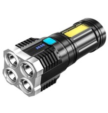 Ultraflash LED51525 (фонарь акк 4В, черн., 4LED+COB, 3 Вт, 4 реж, Micro -USB, бокс)