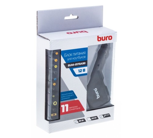 Блок питания Buro BUM-0170A90 автоматический 90W 15V-20V 11-connectors 4.5A 1xUSB 1A от прикуривателя LED индикатор Блок питания Buro BUM-0170A90 автоматический 90W 15V-20V 11-connectors 4.5A 1xUSB 1A от прикуривателя LED индикатор