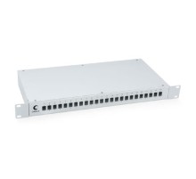 Cabeus FO-19-24SC Кросс бокс оптический 19" на 24 SC (LC duplex) со сплайс-кассетой и КДЗС (без пигтейлов и проходных адаптеров)