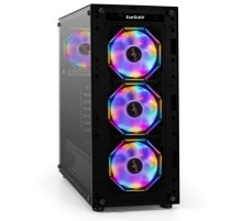 Exegate EX296079RUS Корпус Miditower ExeGate i3 BASE-EVO800 (ATX, БП EVO800RGB с вент. 12 см, с окном, 1*USB+1*USB3.0, аудио, 4 вент. 12см с RGB подсветкой)