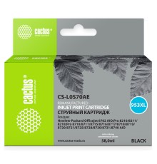 Картридж струйный Cactus CS-L0S70AE №953XL(есть ограничения по прошивке) черный (58мл) для HP OJ Pro 7740/8210/8218/8710/8715