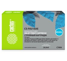 Картридж струйный Cactus CS-F6U16AE 953XL(есть ограничения по прошивке) голубой (26мл) для HP OJ Pro 7740/8210/8218/8710/8715