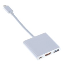 Переходник Buro BHP RET TPC-HDM USB Type-C (m) HDMI (f) USB 3.0 A(f) USB Type-C (f) белый