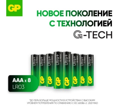 GP 24AUPA21-2CRB8 96/768 Ultra Plus Alkaline 24А AAA (8 шт. в уп-ке)
