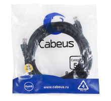Патч-корд u/utp Cabeus PC-UTP-RJ45-Cat.5e-5m-BK-LSZH Патч-корд U/UTP, категория 5е, 2xRJ45/8p8c, неэкранированный, черный, LSZH, 5м (PC-UTP-RJ45-Cat.5e-5m-BK-LSZH)