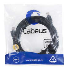 Патч-корд u/utp Cabeus PC-UTP-RJ45-Cat.5e-5m-BK-LSZH Патч-корд U/UTP, категория 5е, 2xRJ45/8p8c, неэкранированный, черный, LSZH, 5м (PC-UTP-RJ45-Cat.5e-5m-BK-LSZH)