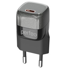 PERFEO Сетевое зарядное устройство с разъемом TYPE-C, GaN, 20W, черный (I4650)
