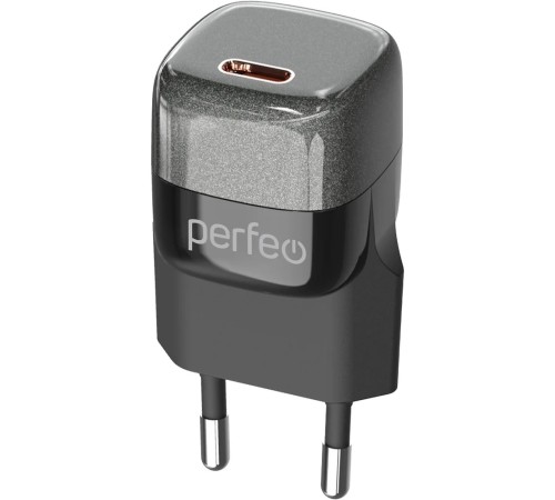 PERFEO Сетевое зарядное устройство с разъемом TYPE-C, GaN, 20W, черный (I4650)