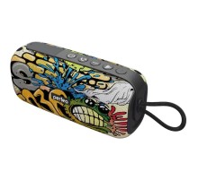 Perfeo Bluetooth-колонка "WORM" 12W, MP3 USB-TF, AUX, FM, HANDS FREE, TWS граффити