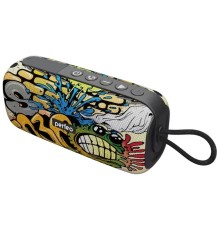 Perfeo Bluetooth-колонка "WORM" 12W, MP3 USB-TF, AUX, FM, HANDS FREE, TWS граффити