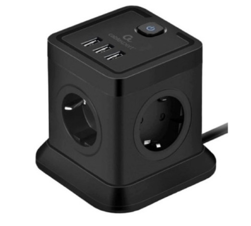Cablexpert Сетевой фильтр Tower TWR-4-U3-B-2 (4р, 10А, 3xUSB, 3.1А, 2м, ур.защиты 2+) черный, коробка Cablexpert Сетевой фильтр Tower TWR-4-U3-B-2 (4р, 10А, 3xUSB, 3.1А, 2м, ур.защиты 2+) черный, коробка
