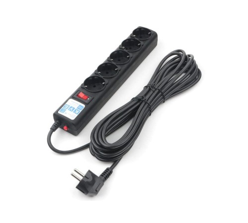 Фильтр-удлинитель Power Cube 3,0 м 5 розеток (черный графит) 10А/2,2кВт Электрическая мануфактура SPG5-C3