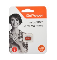Карта памяти microSD GoPower 128GB Class10 UHS-I (U3) 100 МБ/сек V30 без адаптера GoPower 00-00025683