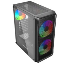 Powercase Mistral Edge SE, Tempered Glass, 2x 140mm ARGB PWM+1x 120mm ARGB PWM, чёрный, ATX  (CMSEB-A3)