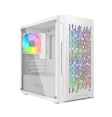 Powercase Mistral Micro D3W ARGB, Tempered Glass, 2x 140mm ARGB PWM+1x 120mm ARGB PWM, белый, mATX  (CMMDW-A3)
