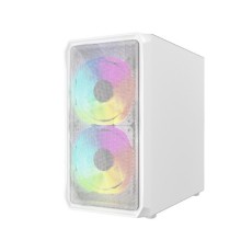 Powercase Mistral Micro A3B ARGB, Tempered Glass, 2x 140mm ARGB PWM+1x 120mm ARGB PWM, белый, mATX  (CMMAW-A3)